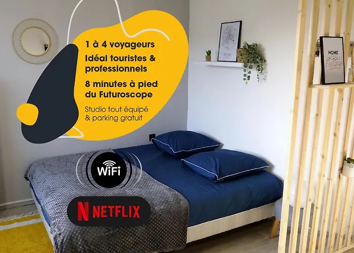 Studio 130 A 8 Min A Pied Du Futuroscope 1 A 4 Pers Apartment Chasseneuil-du-Poitou